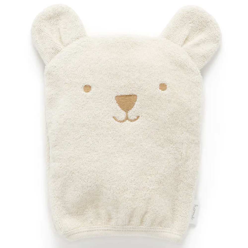 Purebaby Organic Cotton Bath Mitt - Bear