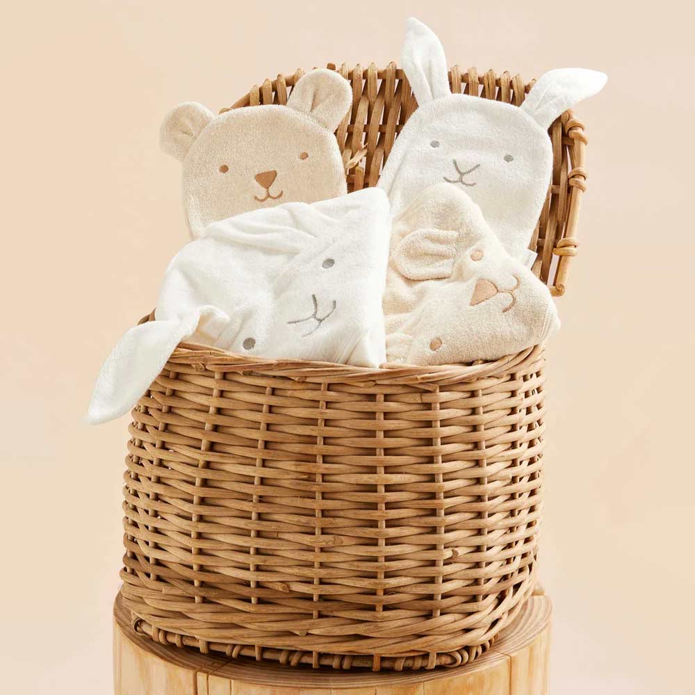 Purebaby Organic Cotton Bath Mitt - Vanilla Bunny