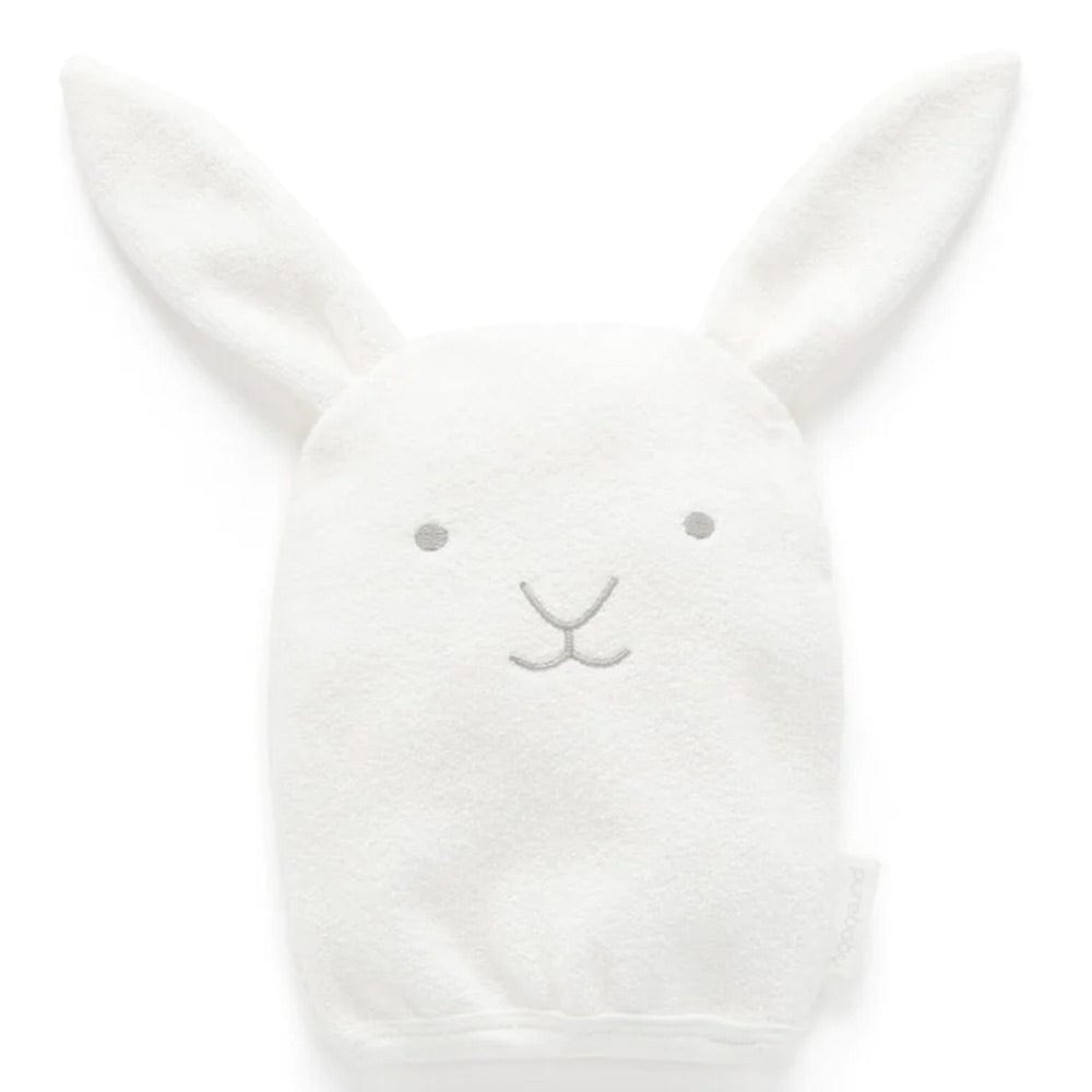 Purebaby Organic Cotton Bath Mitt - Vanilla Bunny