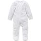 Purebaby Organic Cotton Zip Growsuit - Pale Grey Melange Stripe