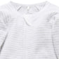 Purebaby Organic Cotton Zip Growsuit - Pale Grey Melange Stripe