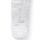 Purebaby Organic Cotton Zip Growsuit - Pale Grey Melange Stripe