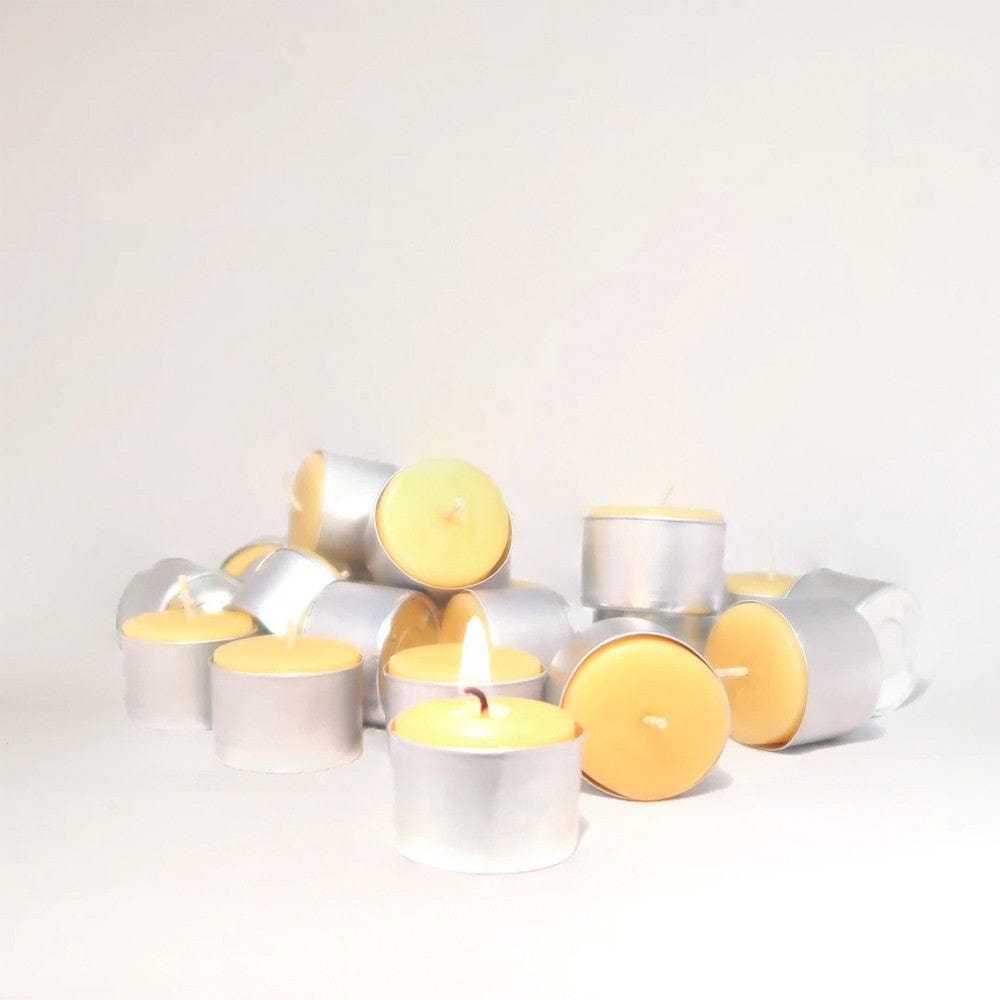 Queen B Beeswax Tealight Candles 24pk - Refills 7-8hr