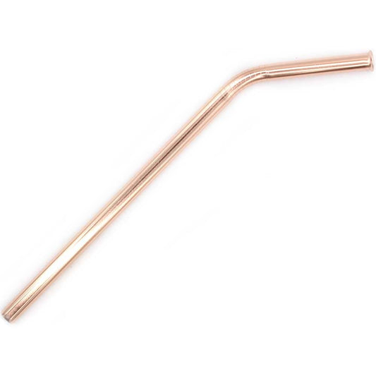 Rose Gold Stainless Steel Safety Straw 8mm - Bent