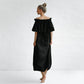 Seaside Tones Off Shoulder Dress - Black