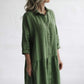 Seaside Tones Oversized Dress - Olive