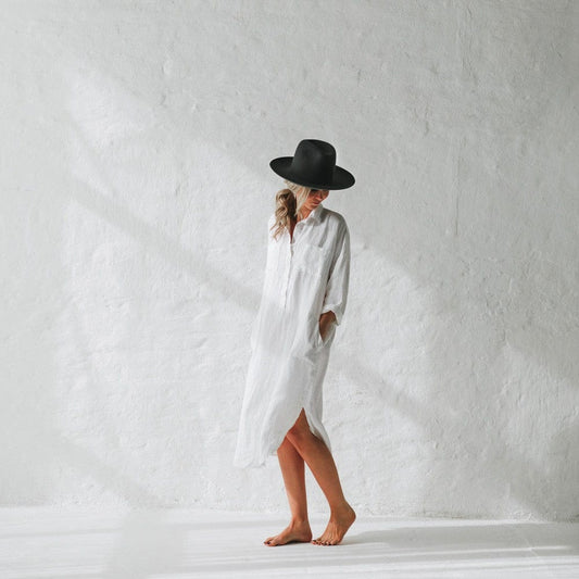 Seaside Tones Shirt Dress White