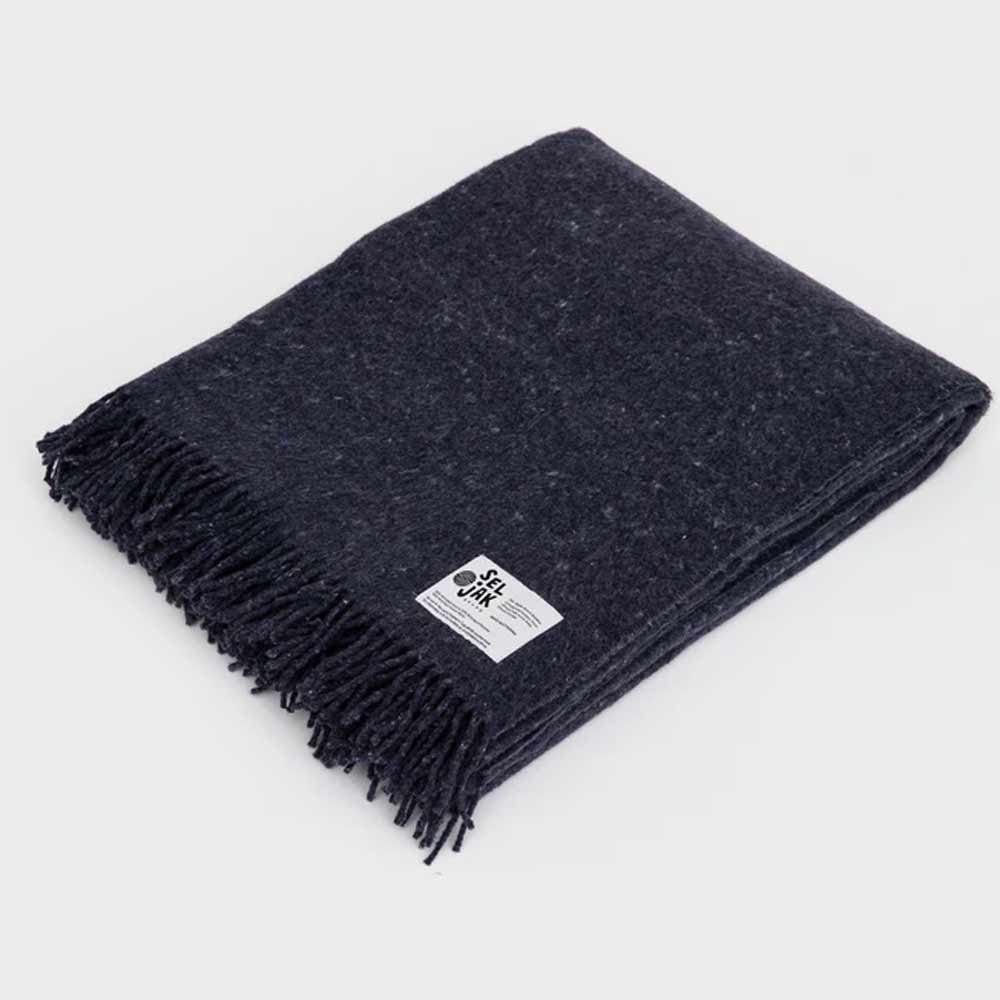 Seljak Recycled Wool Blanket - Whipstitch Indigo