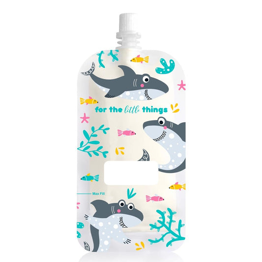 Sinchies Top Spout Food Pouch 80ml 10pk - Shark