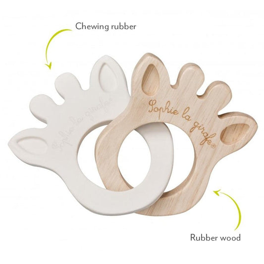 Sophie the Giraffe Silhouette Rings 0m+ Wood and Natural Rubber