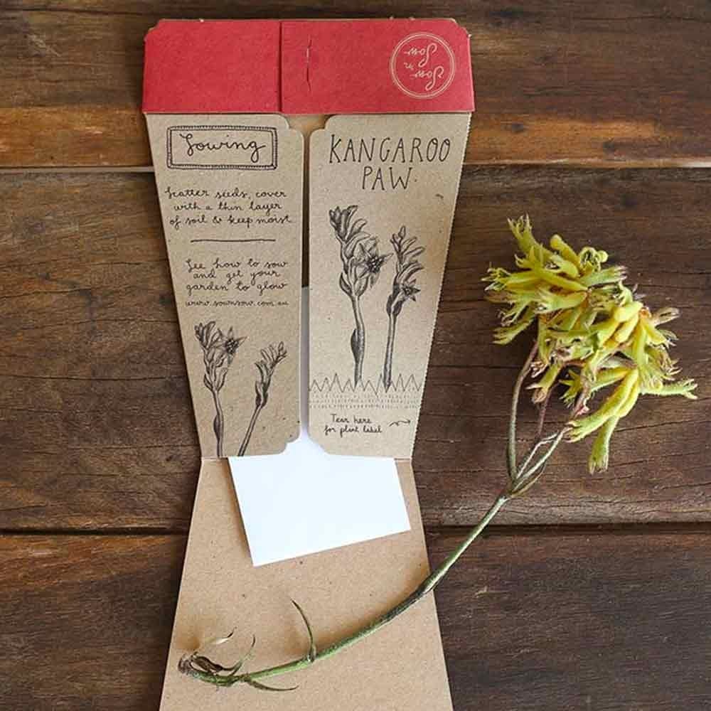 Sow 'n Sow gift of Seeds Greeting Card - Native Kangaroo Paw
