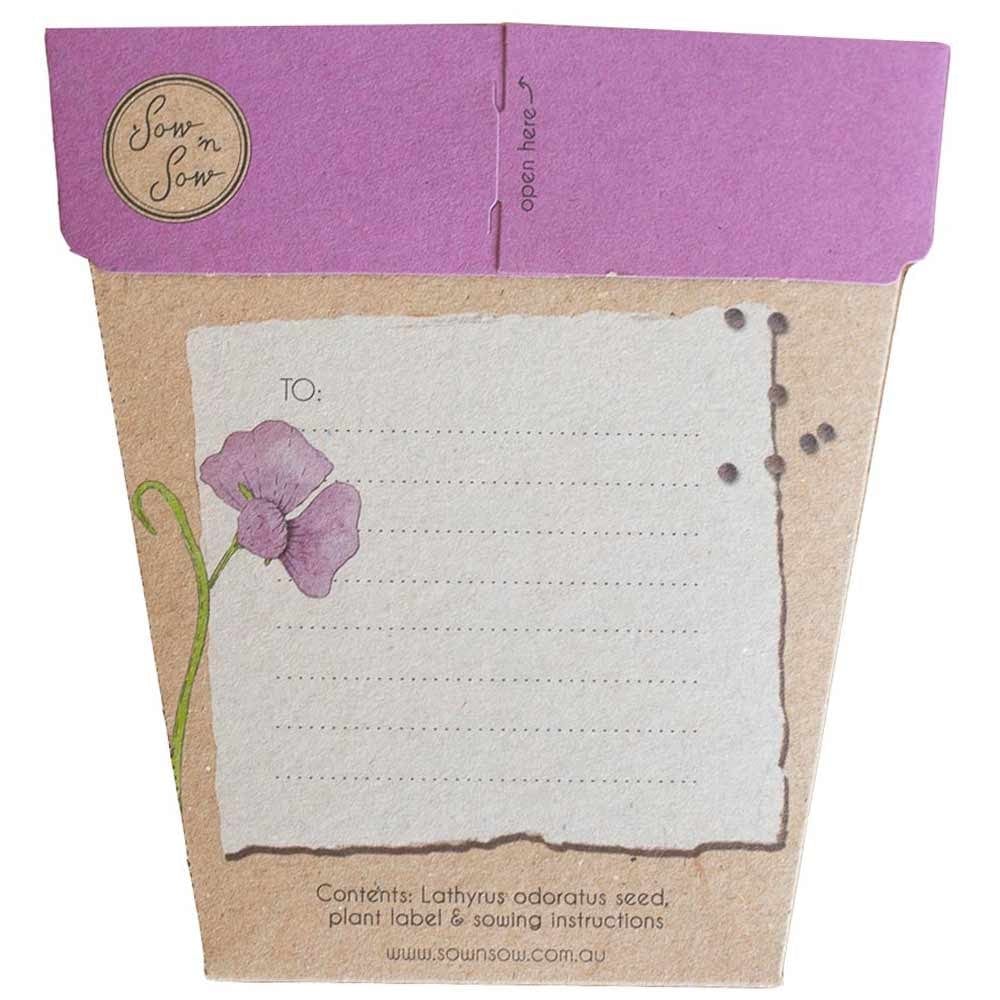 Sow 'n Sow Gift of Seeds Greeting Card - Sweet Pea