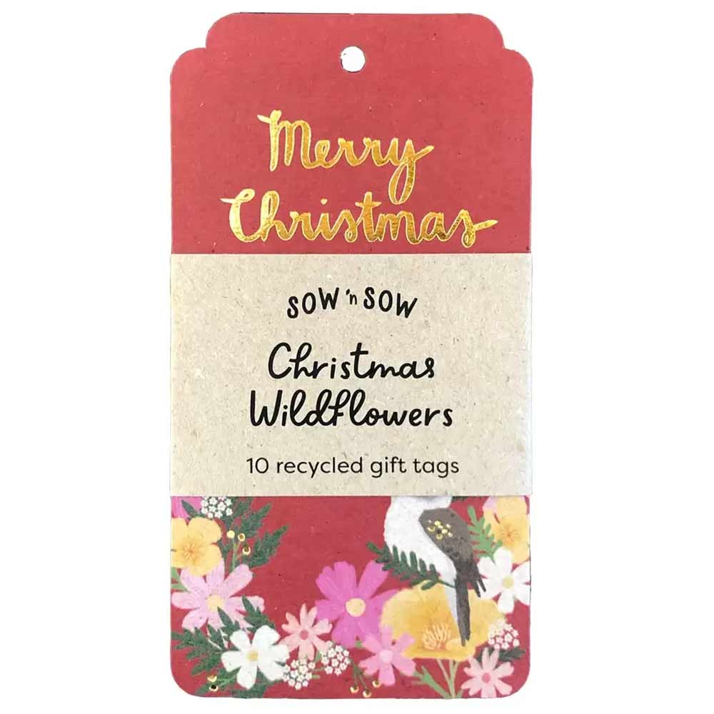 Sow 'n Sow Recycled Christmas Wildflower Gift Tag 10pk