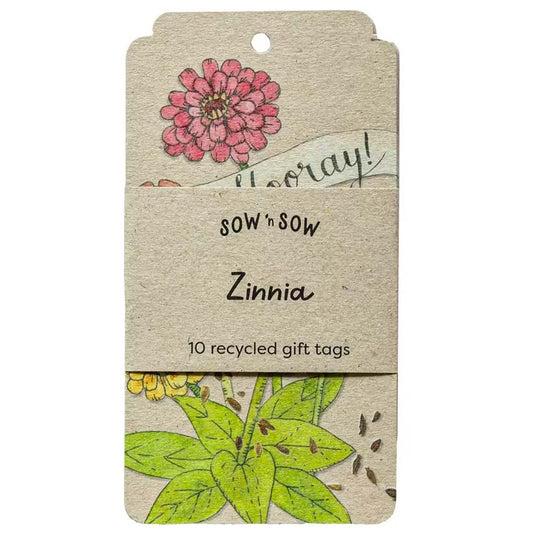 Sow 'n Sow Zinnia Gift Tag 10pk