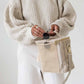 SoYoung Large Raw Linen Lunch Poche Insulated Cooler Bag - Slate Pinstripe
