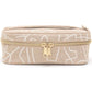 SoYoung Petite Raw Linen Makeup Bag Beauty Poche - Abstract Lines