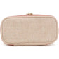 SoYoung Petite Raw Linen Makeup Bag Beauty Poche - Rose Gold Colour Block