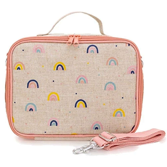 SoYoung Raw Linen Insulated Lunch Box - Neo Rainbow