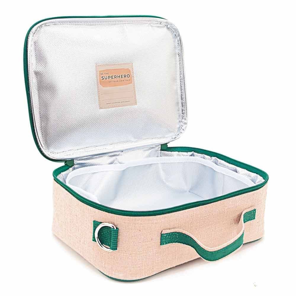 SoYoung Raw Linen Insulated Lunch Box - Safari Friends