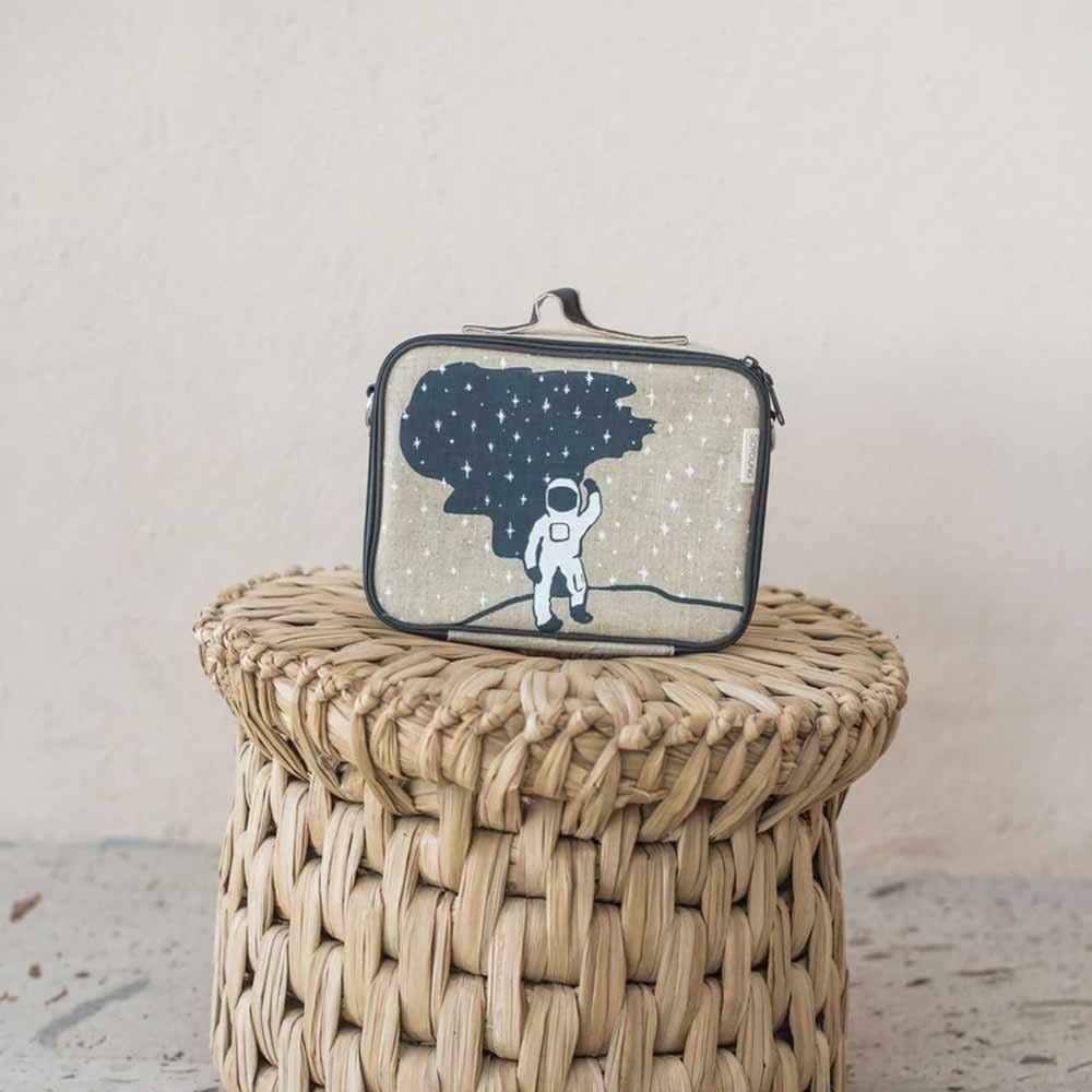 SoYoung Raw Linen Insulated Lunch Box - Spaceman