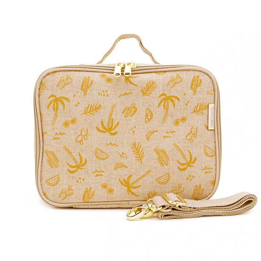 SoYoung Raw Linen Insulated Lunch Box - Sunkissed