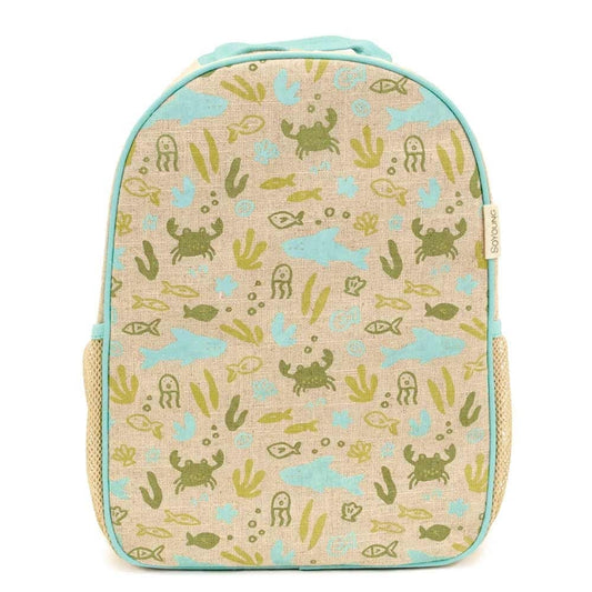 SoYoung Raw Linen Toddler Backpack - Under The Sea