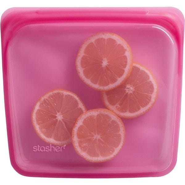 Stasher Silicone Storage Bag Sandwich Size 450ml - Raspberry