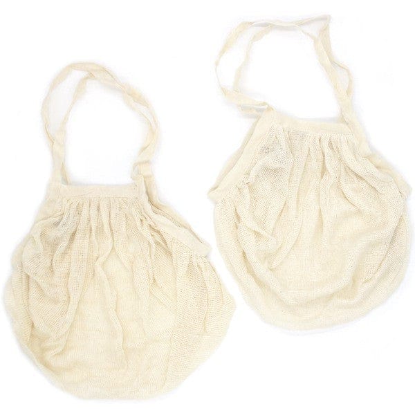Stretch Weave Organic Cotton Mesh Produce Bags 2 Pack - With Handles