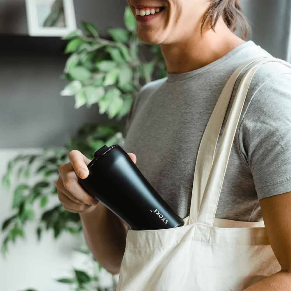 Sttoke Cup Leakproof 12oz Luxe Black