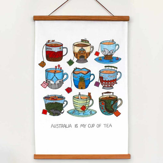 The Nonsense Maker Tea Towel - Aussie Teacup Artist