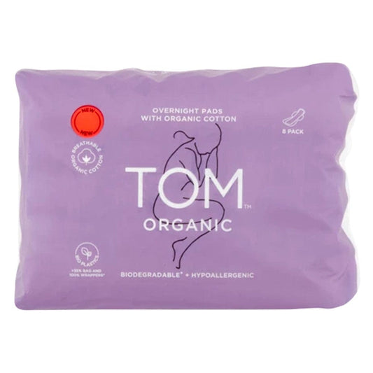 Tom Organic Cotton Pads with Wings 8pk - Overnight