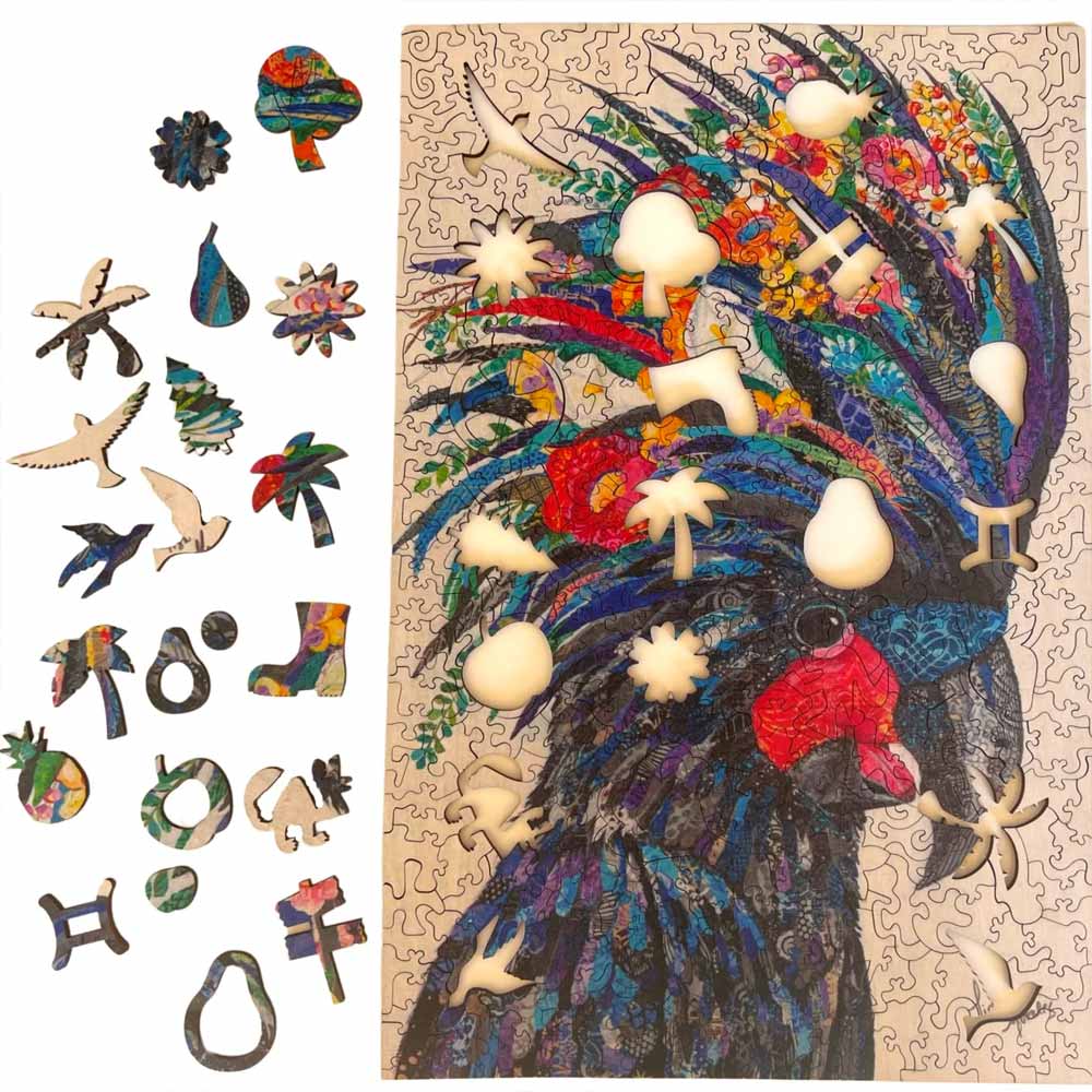 Twigg Puzzles Lisa Morales Black Cockatoo - 389 Piece