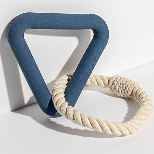 Wild One Dog Toy Triangle Tug Small - Navy