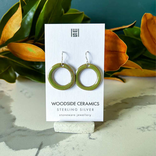 Woodside Ceramics Eucalypt Hoop Earrings - Sterling Silver
