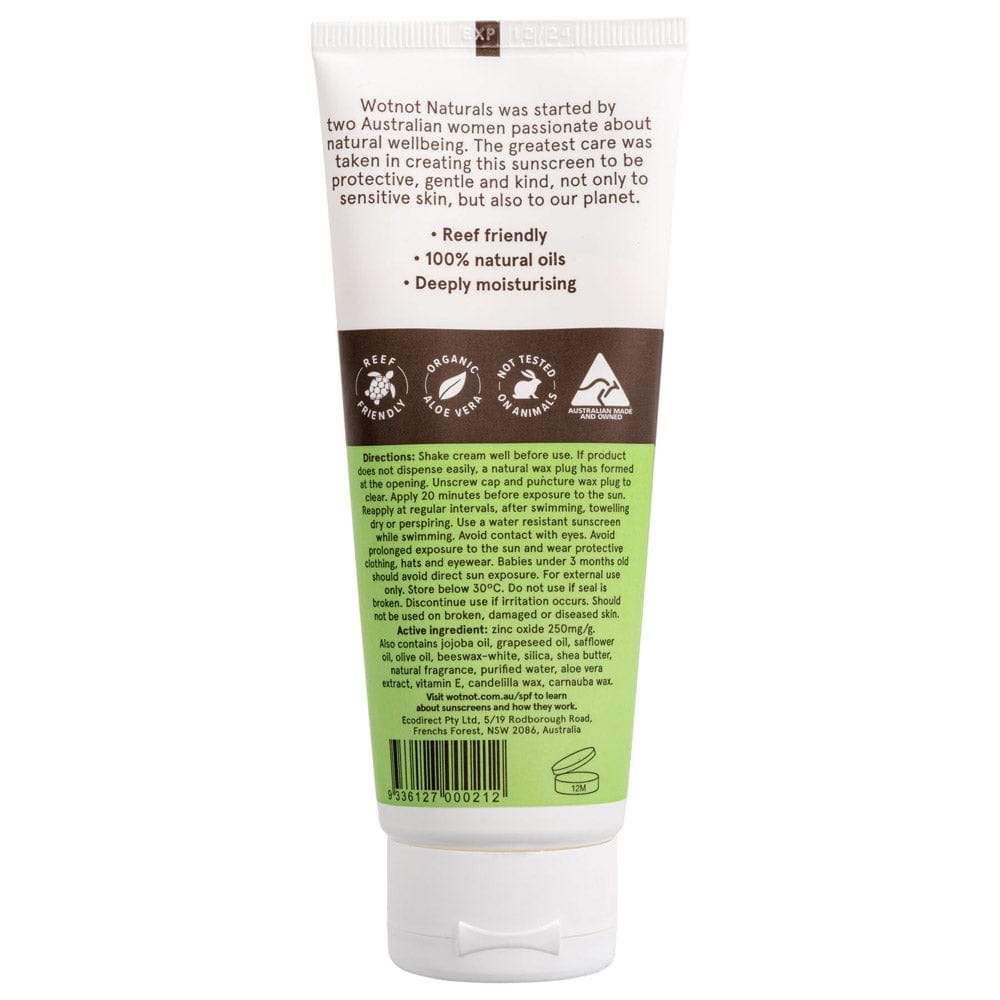 Wotnot palm oil free natural sunscreen SPF30 (3 month+) - 100g