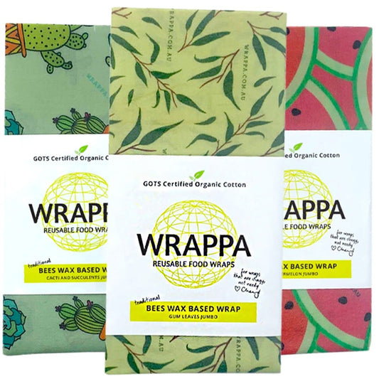 WRAPPA Beeswax Organic Cotton and Wax Wrap - Jumbo Individual