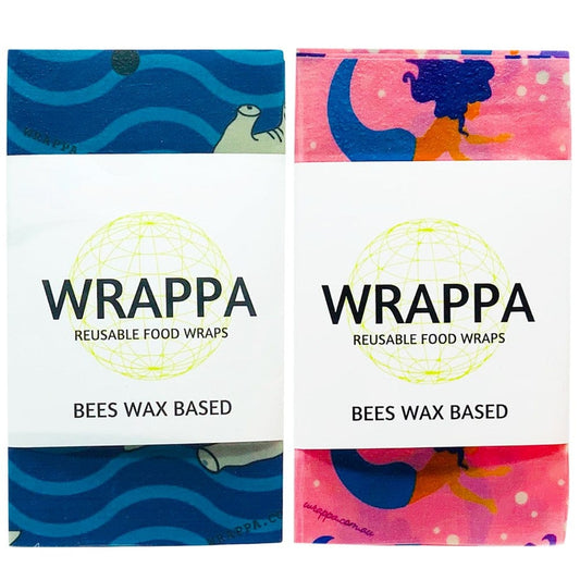 WRAPPA Beeswax Organic Cotton and Wax Wrap - Snack Set of 4