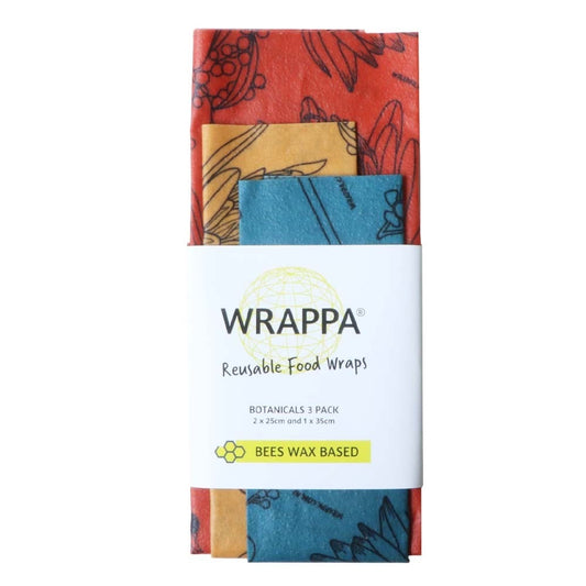 WRAPPA Vegan Organic Cotton and Wax Wrap - Set of 3