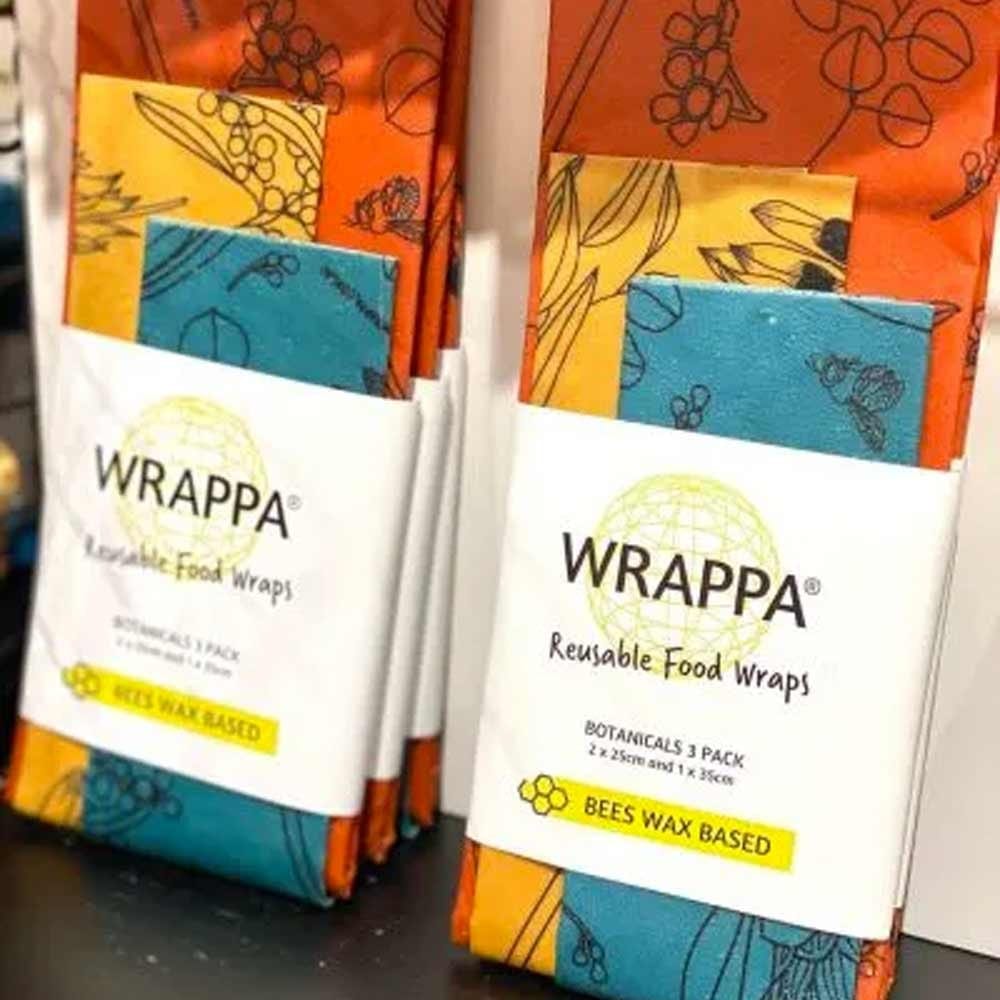 WRAPPA Vegan Organic Cotton and Wax Wrap - Set of 3